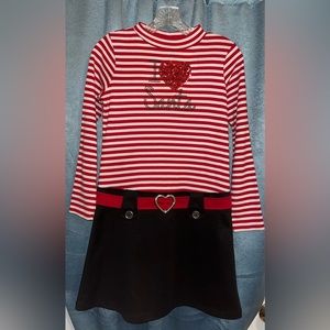 Pink & Violet “I Love Santa” Xmas Dress Girls Size XL 14/16